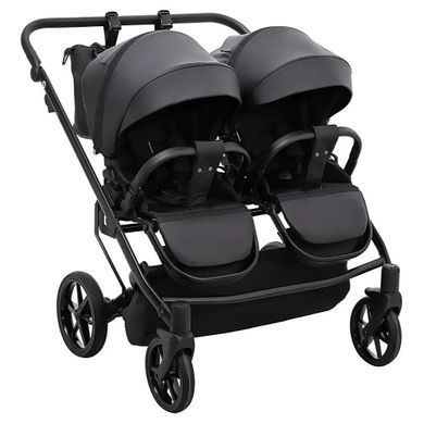 Коляска універсальна 2 в 1 для двійні Adamex Leo Duo Eco SA-2 чорний