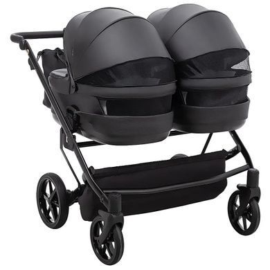 Коляска універсальна 2 в 1 для двійні Adamex Leo Duo Eco SA-2 чорний