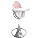 Стільчик для годування Bloom Fresko Silver+бавовняний вкладиш blush pink