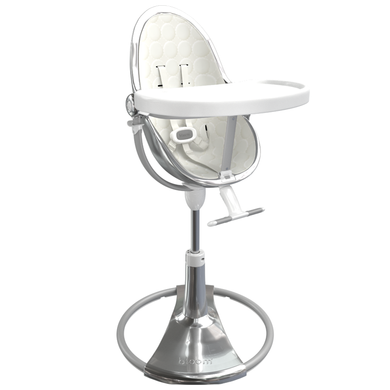 Стільчик для годування Bloom Fresko Silver+бавовняний вкладиш coconut white