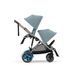 Коляска универсальная для двойни Cybex eGazelle S TPE Stormy Blue