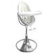 Стільчик для годування Bloom Fresko Silver+бавовняний вкладиш coconut white