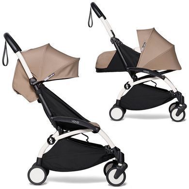 Коляска універсальна 2 в 1 Stokke&reg; YOYO&sup3; з компактною люлькою Taupe/White