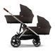 Коляска универсальная 2 в 1 для двойни Cybex Gazelle S Chocolate Brown
