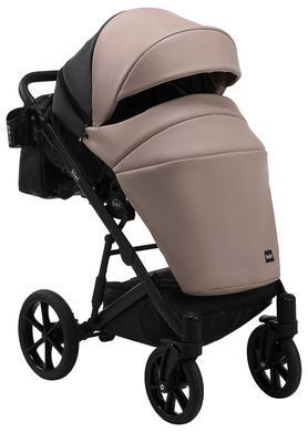 Коляска універсальна 2 в 1 Bair Kiwi шкіра 100% BK-18/15 капучино - чорний