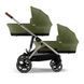 Коляска универсальная для двойни Cybex eGazelle S TPE Moss Green